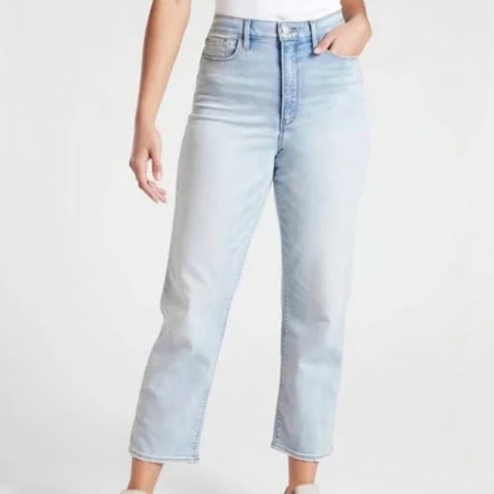 Athleta Sculptek Straight Leg Ankle Jean Light Wash 8